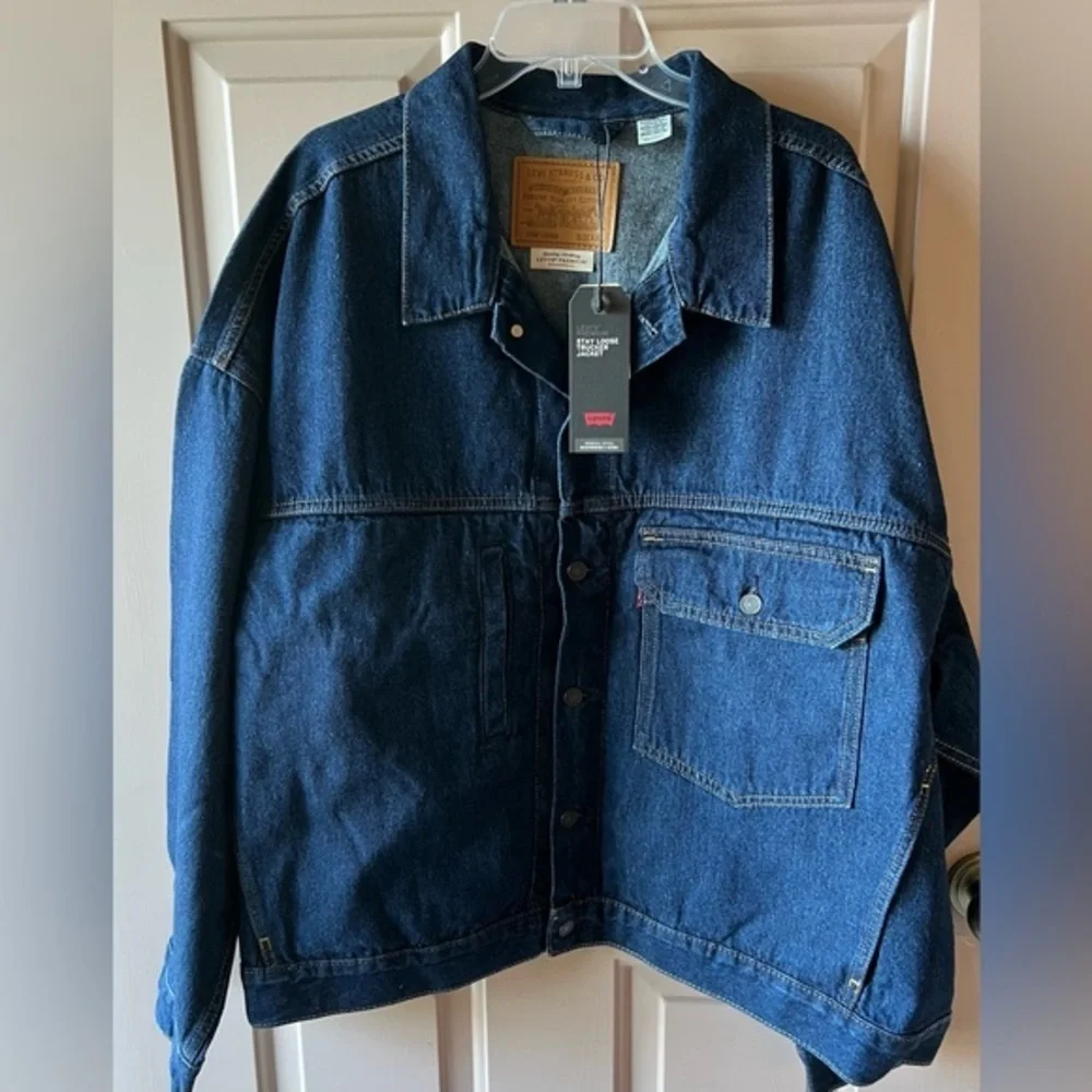 Levi's Men's Dark Wash Premium Stay Loose Trucker Hemp Jacket NWT XXL #1395